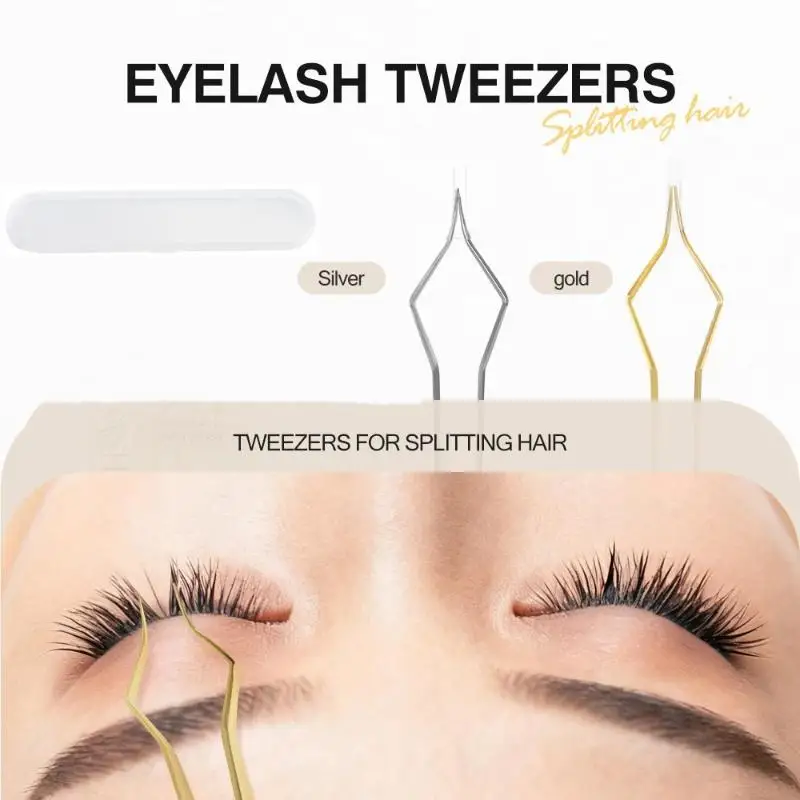 Straight Tweezers High Precision Nail Art Makeup Beauty Tools Lash Extension Tweezers Anti Slip Stainless Steel Curved Tip