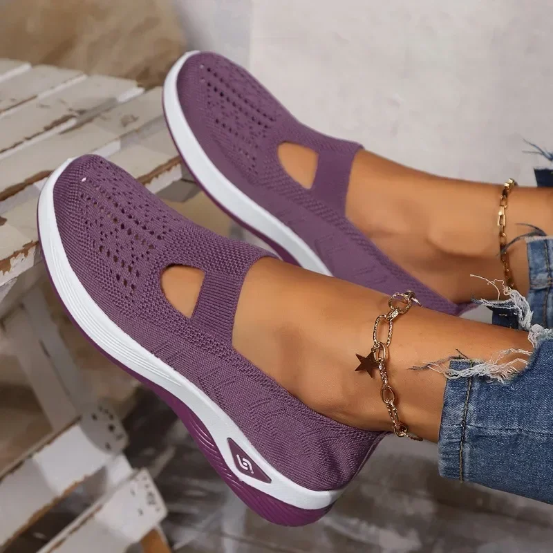 Summer Style Comfortable Casual Women's Shoes Fashion Soft Sole Breathable Hollow Flat Shoes Women Zapatos De Mujer Sneakers