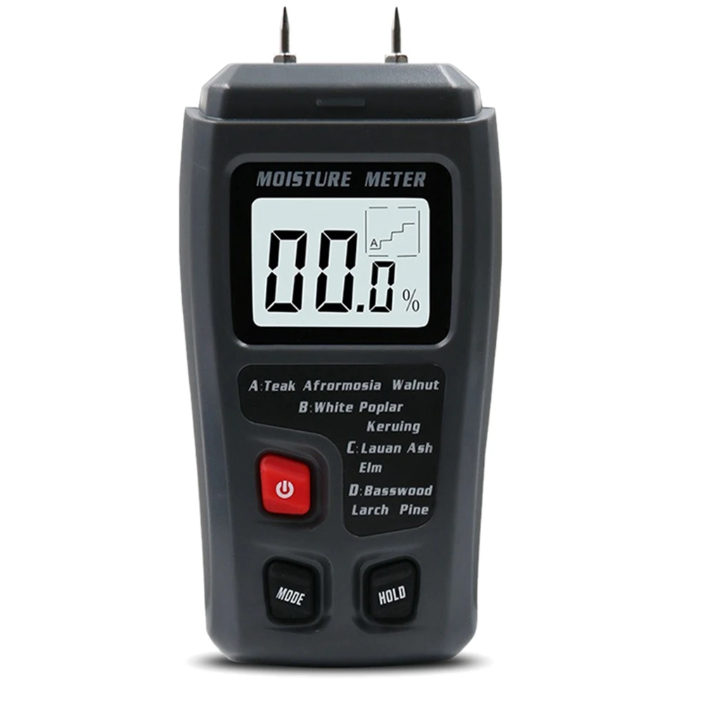 

Portable High Precision Wood Moisture Meter Hygrometer Density Digital Electrical Timber Tree Damp Detector Black