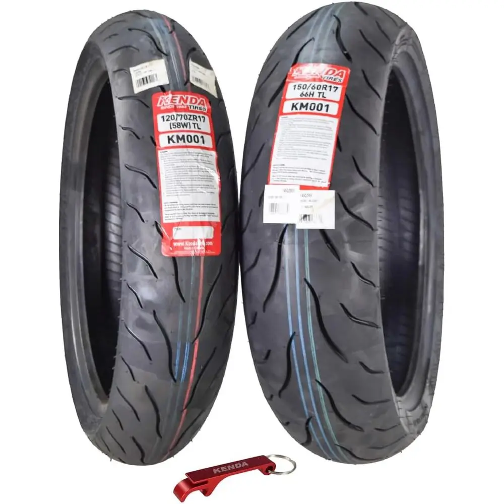 

KM1 (KM001) 120/70ZR17 ront (58W) & 150/60R17 Rear (66H) Tires or Sport Touring Motorcycles, Radial with High-Speed Stability &