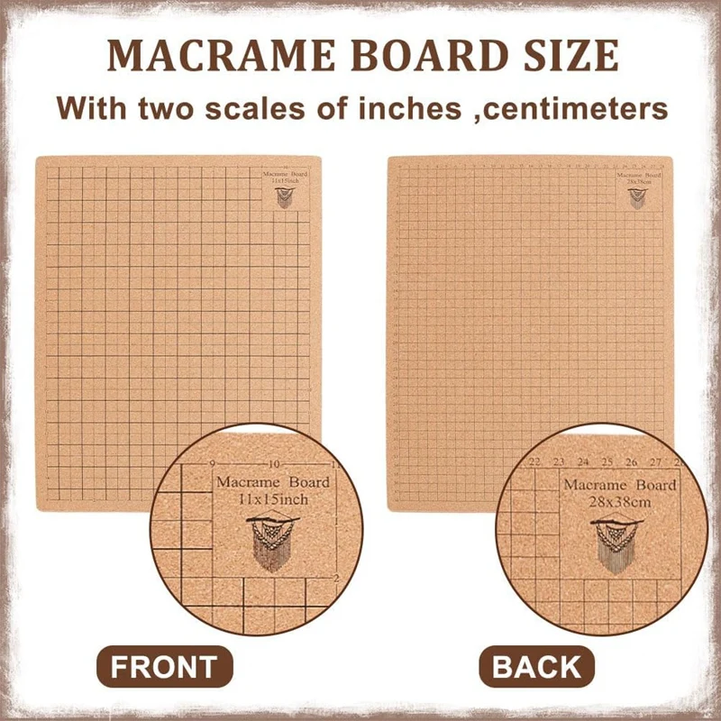 Macrame Board Set, Macrame Board and Metal Adjustable Stand, Macrame Supplies Double Sided Grid Macrame Project Board-A23R