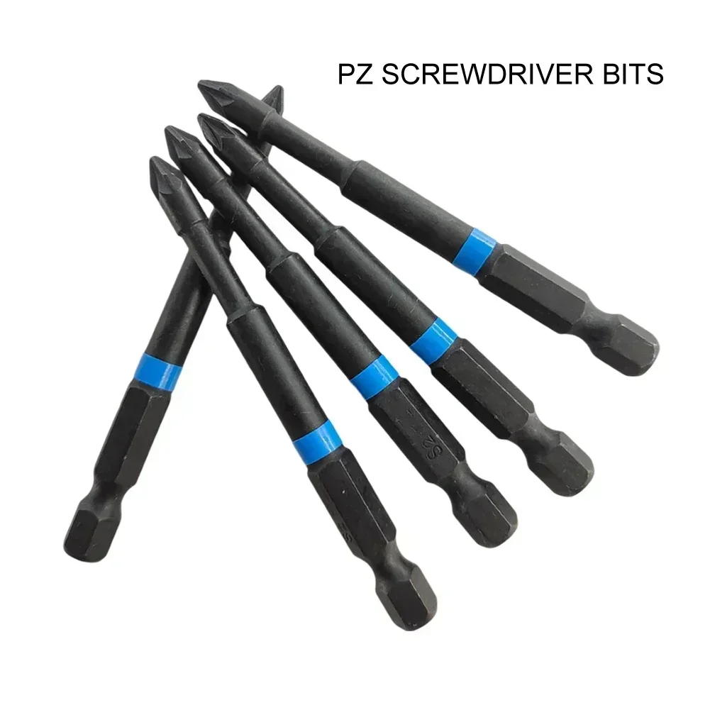 5Pcs PZ2 Impact Screwdriver Bits 75mm Pozidriv Screwdriver Set 1/4 Inch Hex Shank Magnetic PZ1 PZ2 PZ3 Driver Bit Hand Tools