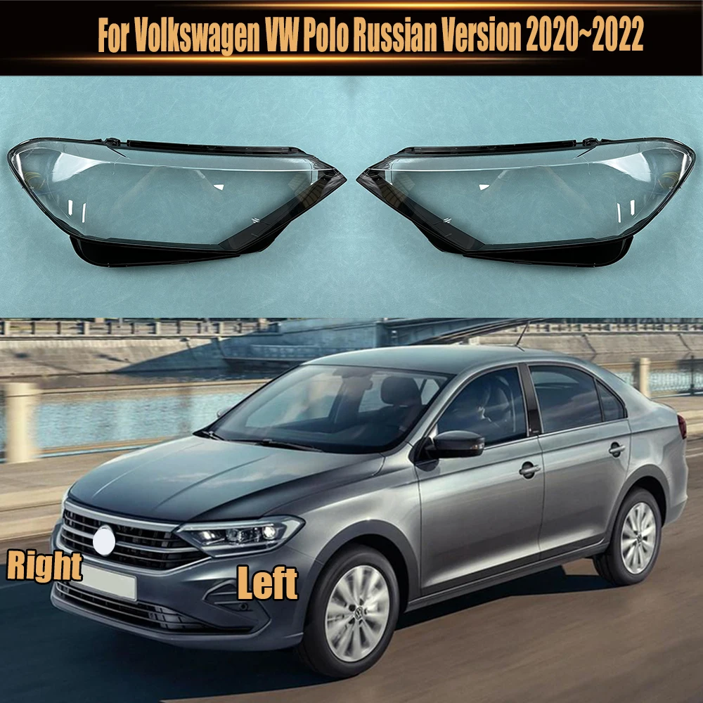 

For Volkswagen VW Polo Russian Version 2020~2022 Headlamps Transparent Cover Lampshade Headlight Cover Shell Lens Glass Lamp