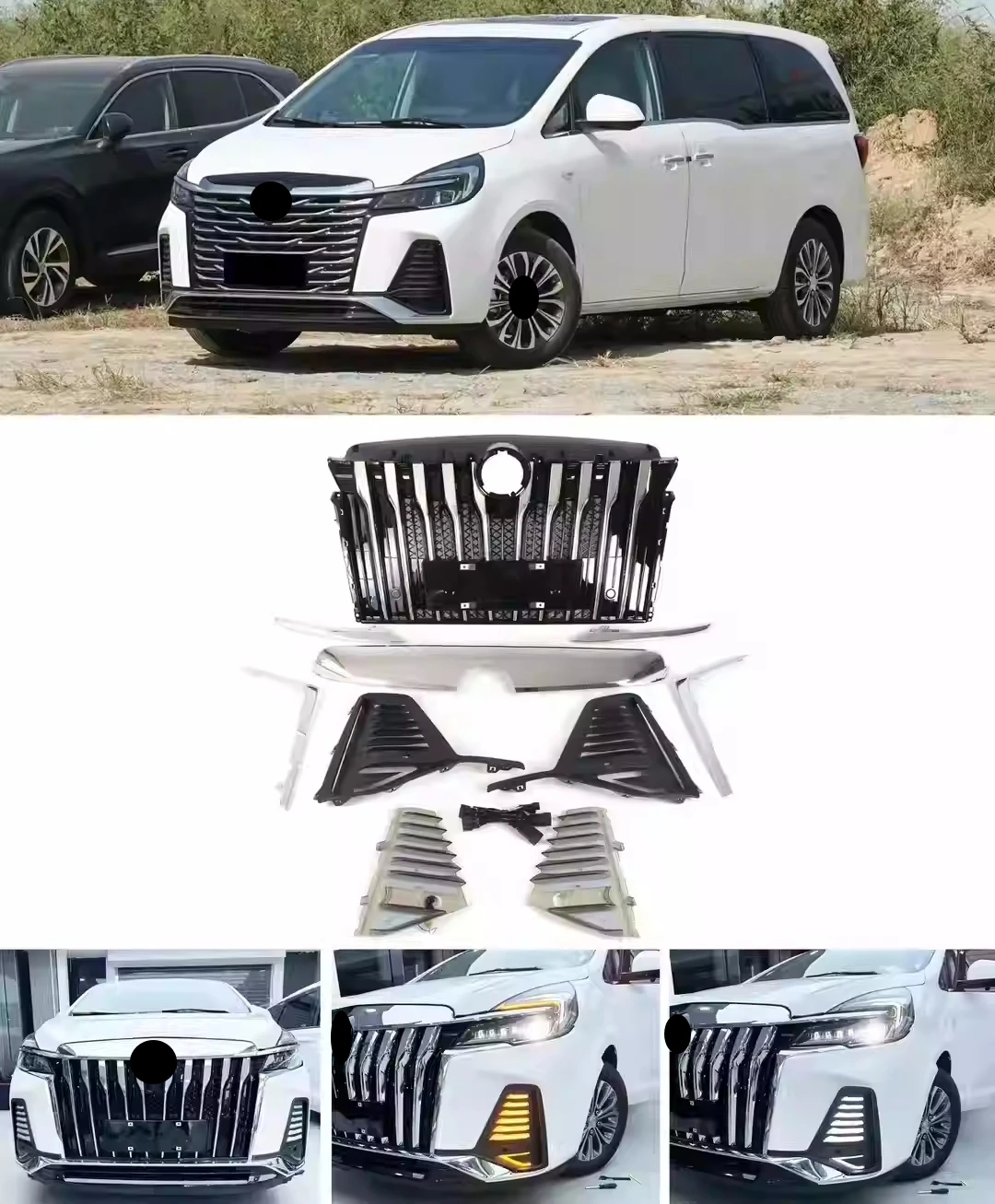 Body Kit Grill Mask Grid radiator grille Daytime Running Light assembly for Buick 653T 652T convert Auto Accessories