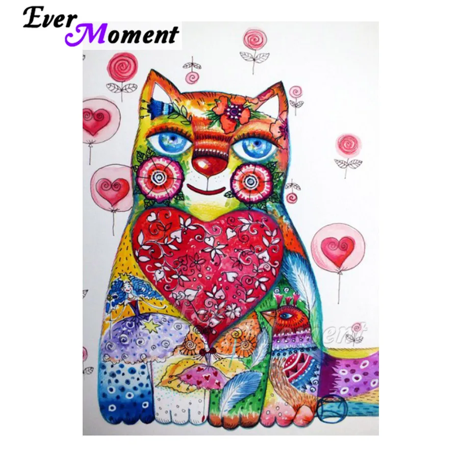 

Full Square Drill Mosaic Cat Heart Bird Rhinestone Ever Moment Diamond Painting Diamond Embroidery Home Decoration ASF1872