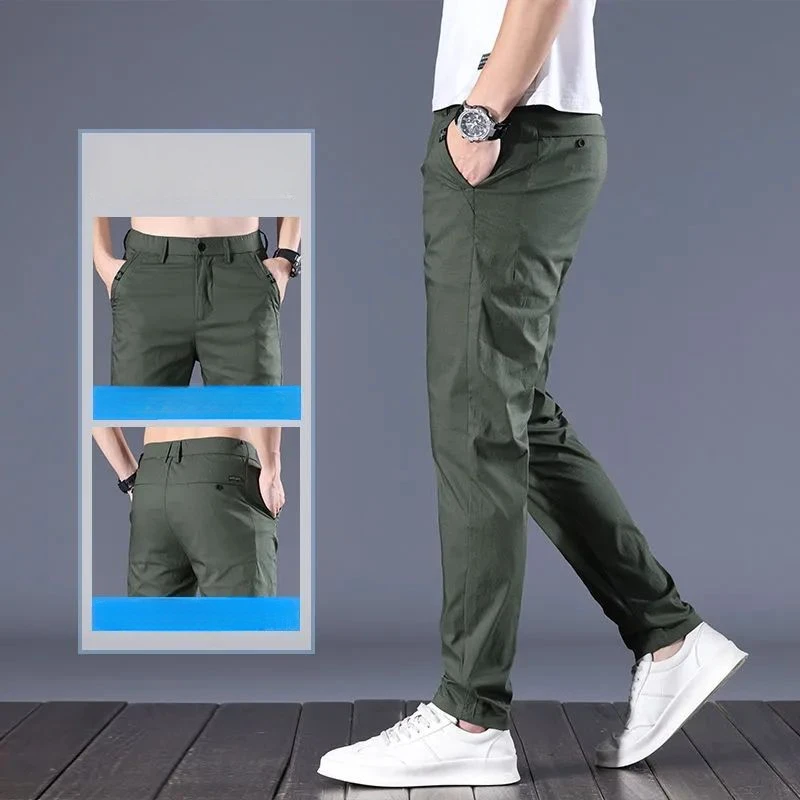 Soziale Schneiderei männliche Anzug hose Baumwolle grau gerade Business chinesische Homme Hosen Herren Sommer hose klassisch dünn lässig bis