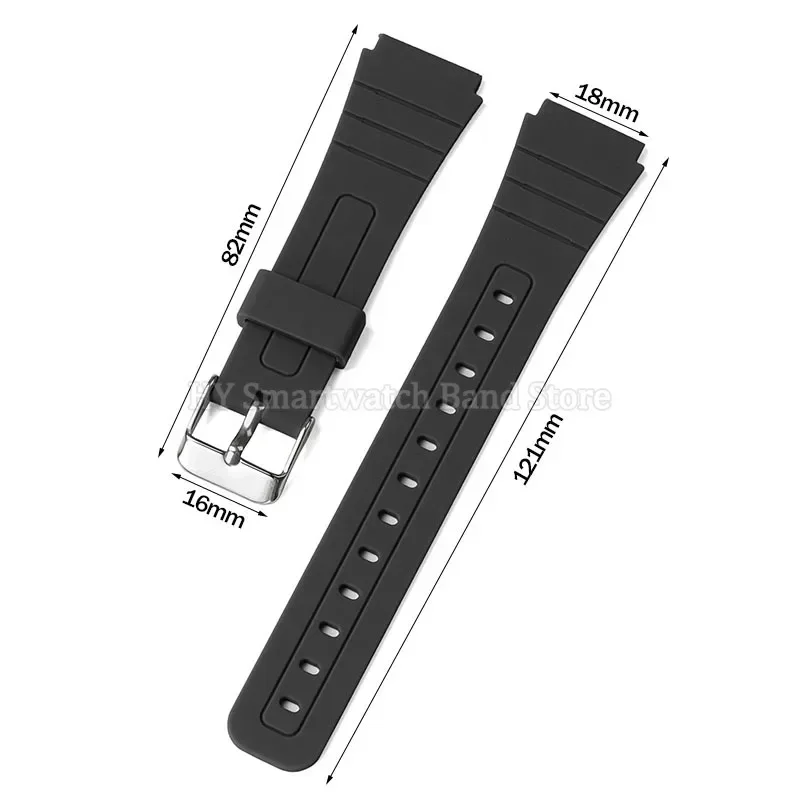 18mm Silicone Soft Watch Strap for Casio F91W F105/108 A158/168 W800H SGW400 AE1200/1300 F84 Men Waterproof Rubber Wrist Band image 4