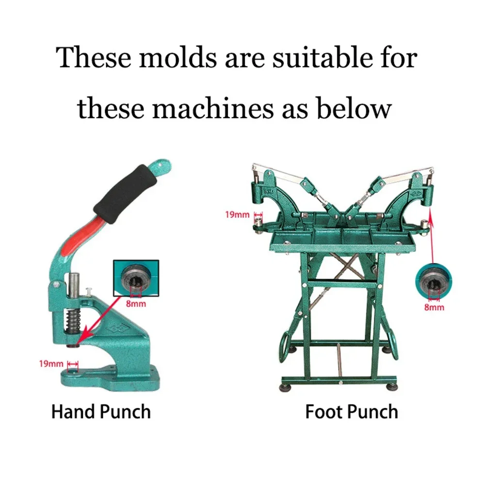 Fustelle in metallo per bottoni automatici da 10 mm-20 mm Stampo per pressa per punzonatrice a mano per borse per abbigliamento in pelle Accessori