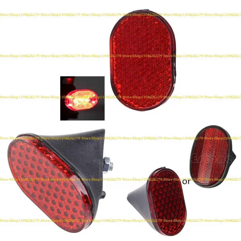 

A1A2 Red Bicycles Spoke Reflectors Oval Rear MudguardTail Outdoor Cycling Spoke Lights Bike Safety Warning Reflector