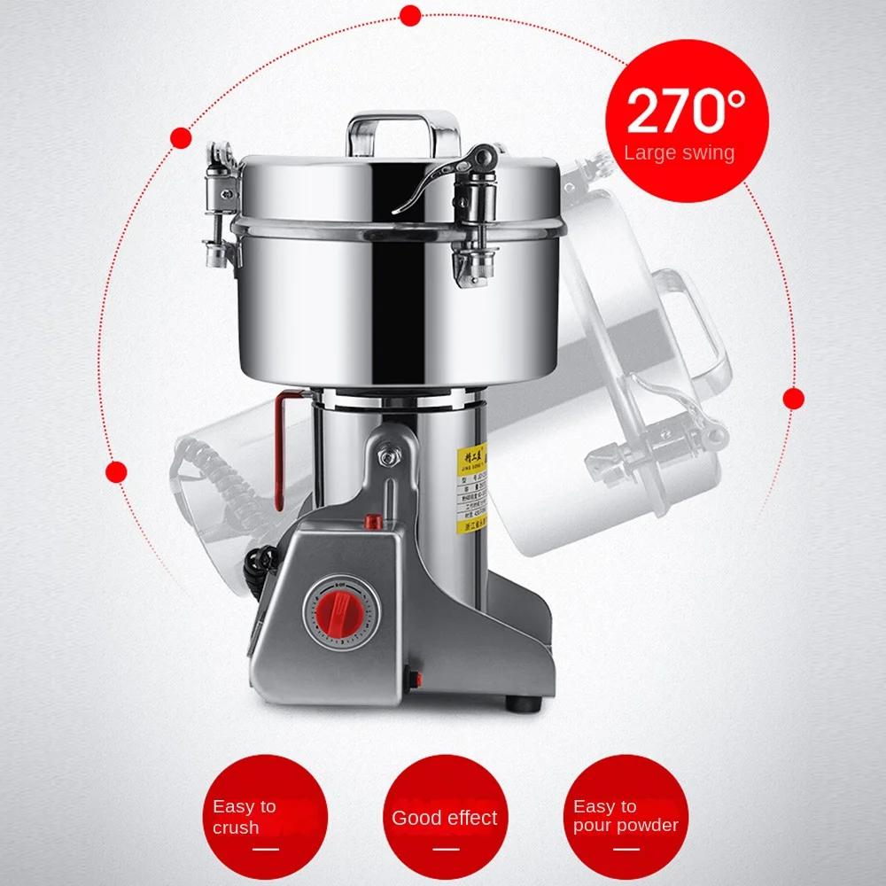 800G Electric Grain Coffee Grinder Stainless Steel Grinding Machine for Crushing Wheat Herb Soybean Millet Corn