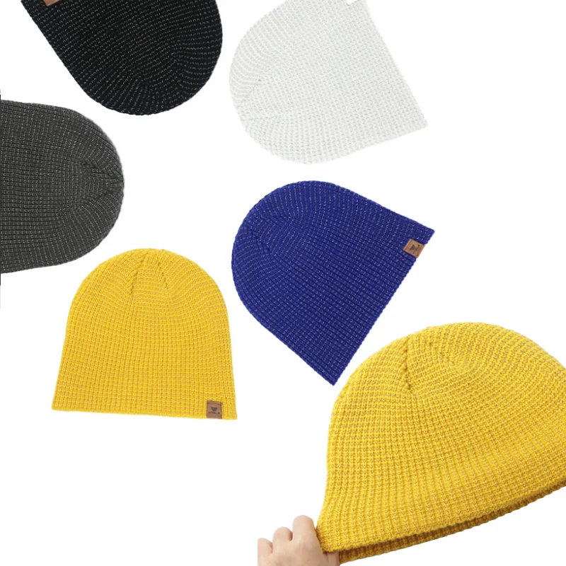 WRELS Winter Knitted Beanie Hats Warm Night Running Reflective Hat Unisex Windproof Ear Protection Cycling Hiking Ski Cap image 4