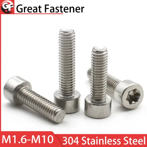 M2 M2.5 M3 M4 M5 M6 M8 304 Stainless Steel Tamper-Proof Torx Security Cup Head Screws Hex Socket Flower Head Cylindrical Bolts