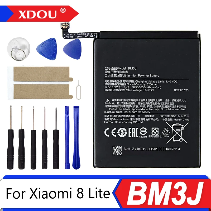 

Brand New BM3J 3350mAh Battery For Xiaomi 8 Lite MI8 Lite BM3J High Quality Phone Replacement Batteries +Tools
