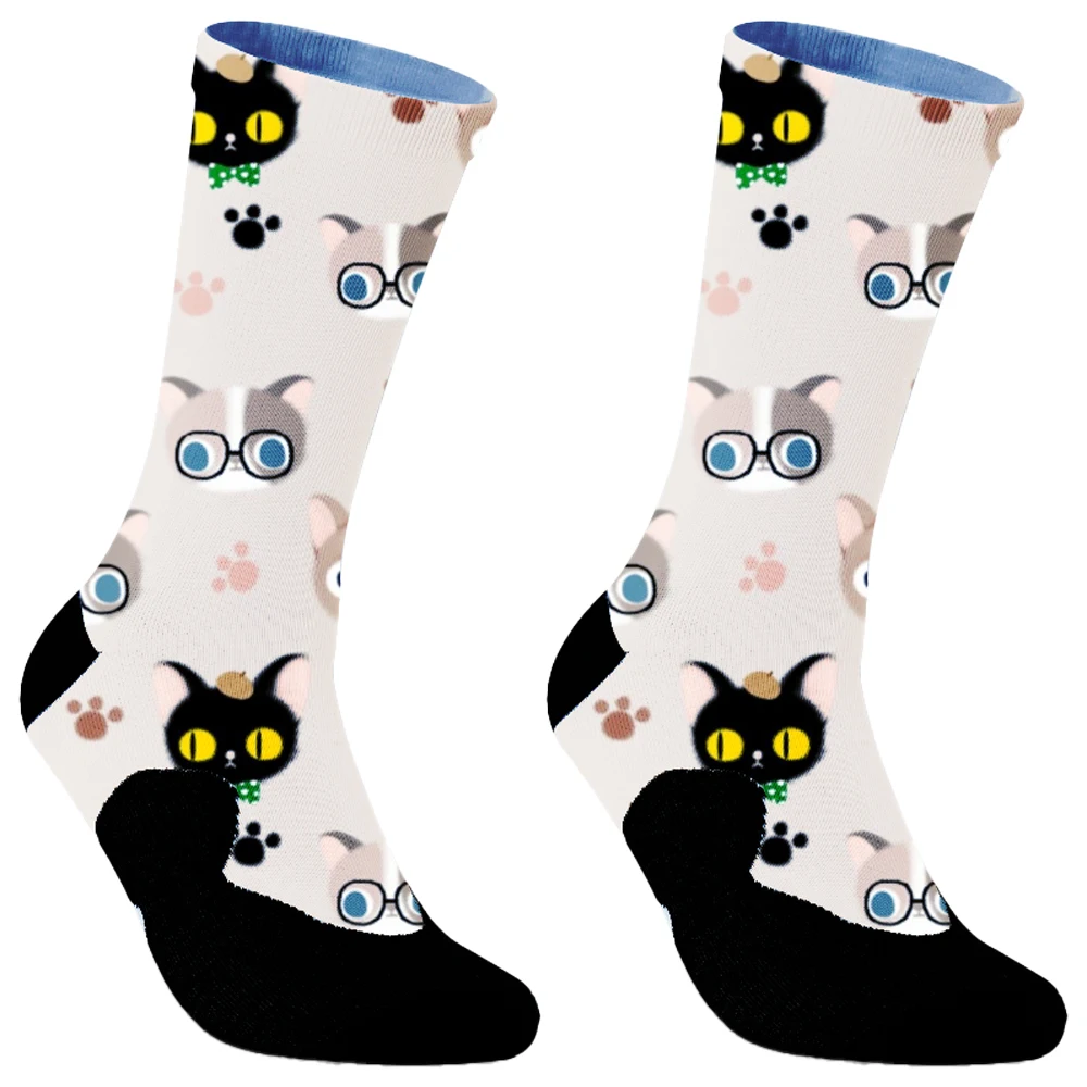 brand Peonfly 2024 Japan New Harajuku Rabbit Cat Animals Men Women Cartoon Funny Socks