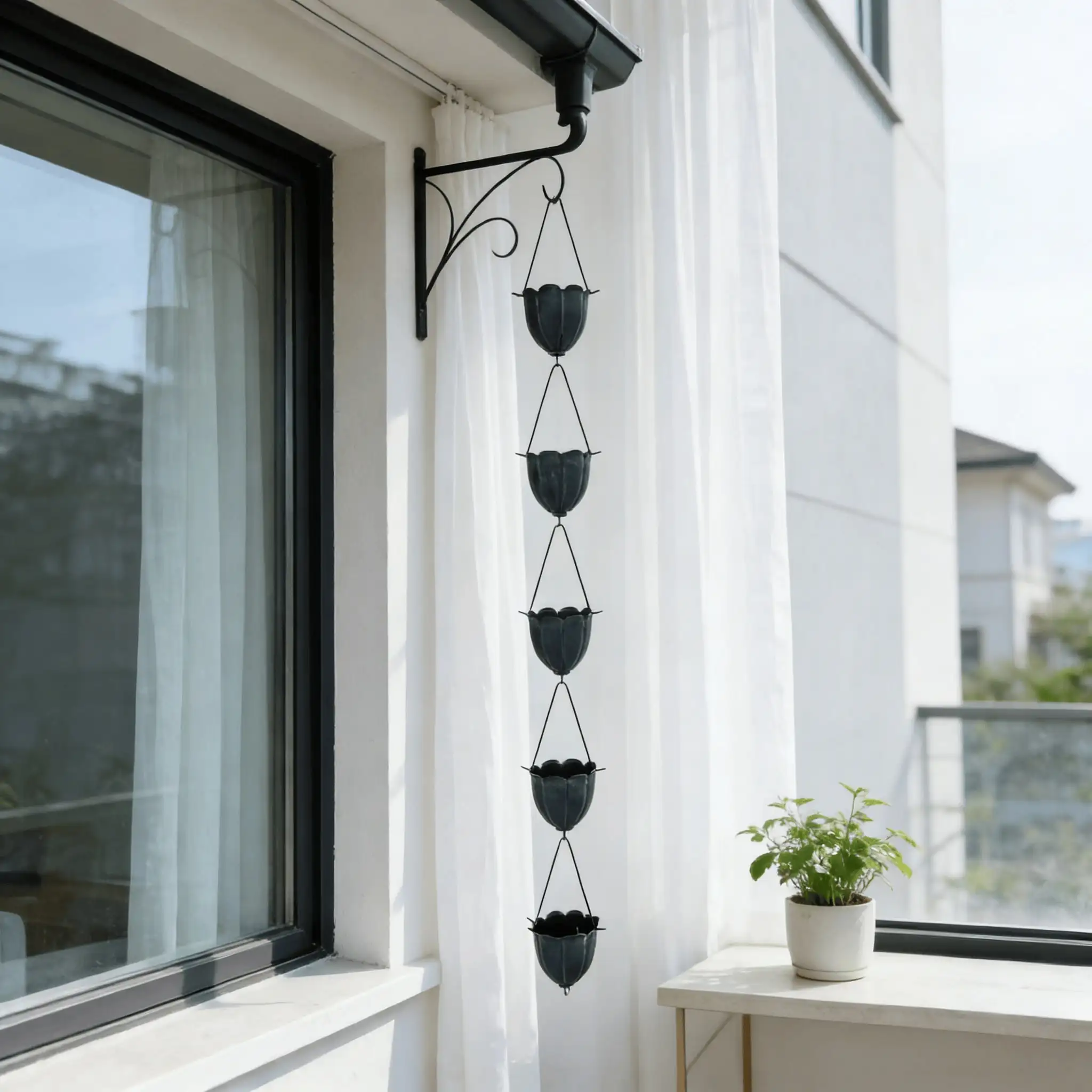 

Hanging Wind Chimes For Gardens And Courtyards - Vintage Teacup-Shaped Metal Rain Chains, Perfect For Outdoor Decor On Patios And Courtyards - A Great Choice For Garden And Courtyard Decor