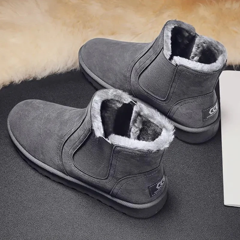 Winter Men Snow Boots Fashion Men's Snow Boots Warm Fur Casual Shoes for Man Anti Slip Ankel Boots botas para hombre