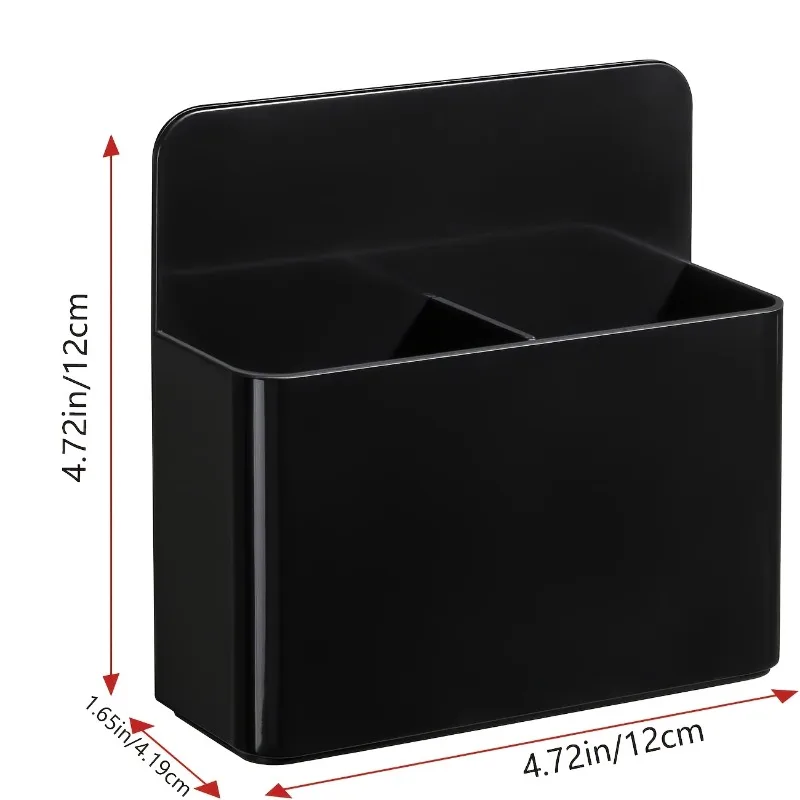 عبوتان من حامل القلم المغناطيسي، منظم بلاستيك ABS للثلاجة/السبورة البيضاء/الخزانة، تخزين المنزل والمكتب المدرسي، أسود