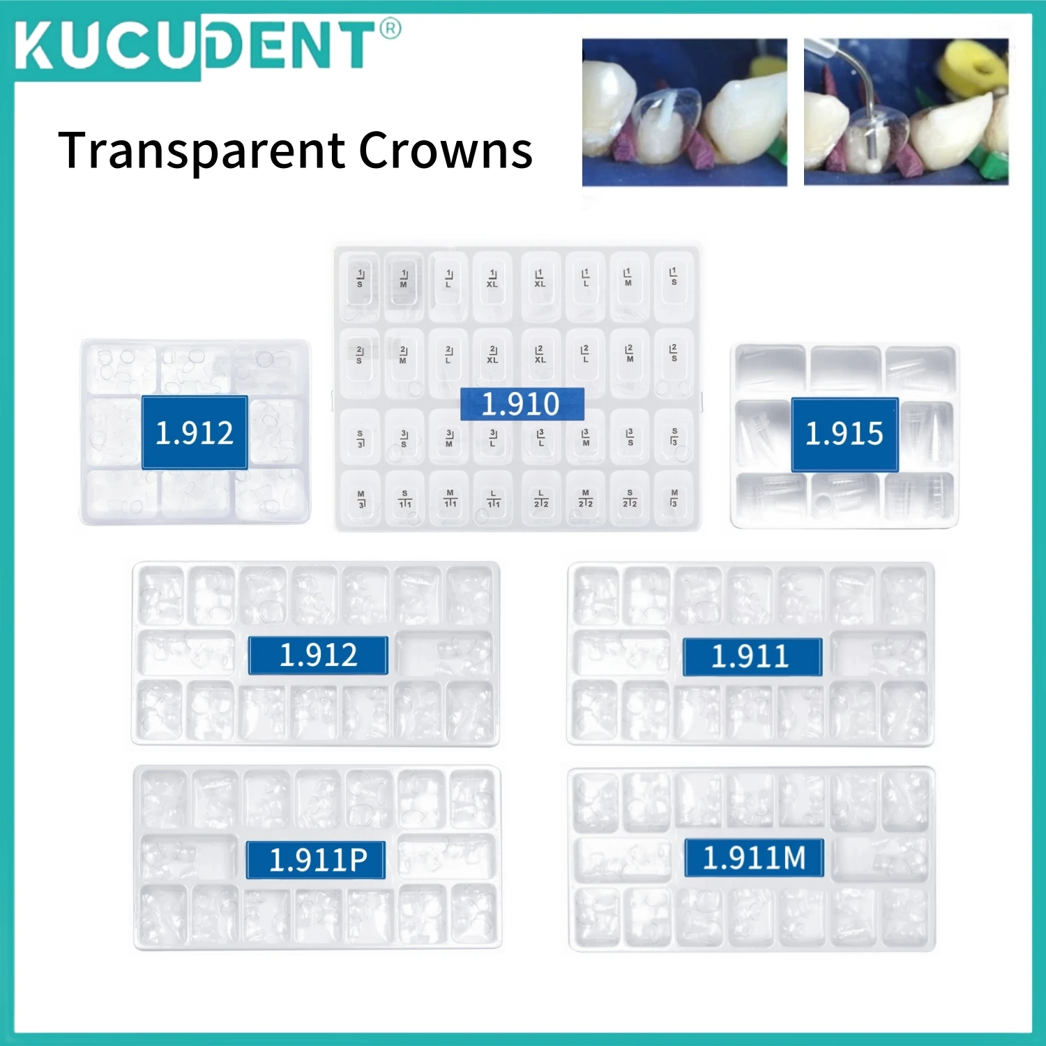 Dental Transparent Crowns Temporary Preformed Teeth Crown Anterior Posterior Molar Tooth Adult Kids Dentistry Materials