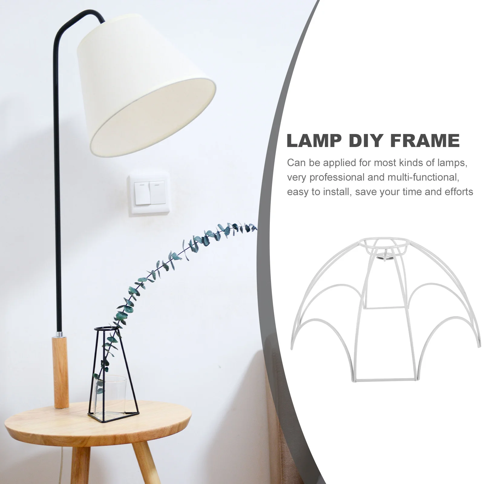 

Lampshade Frame Sturdy Iron Material DIY Table Light Shade Holder for Home Office Cafe Decoration Water Crystal Lamp