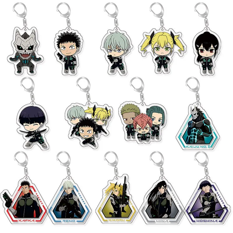 

Kaiju No 8 Kafuka Hibino Reno Ichikawa Anime Keychain Cartoon Plastic Keyrings Bag Tag Cos Accessory