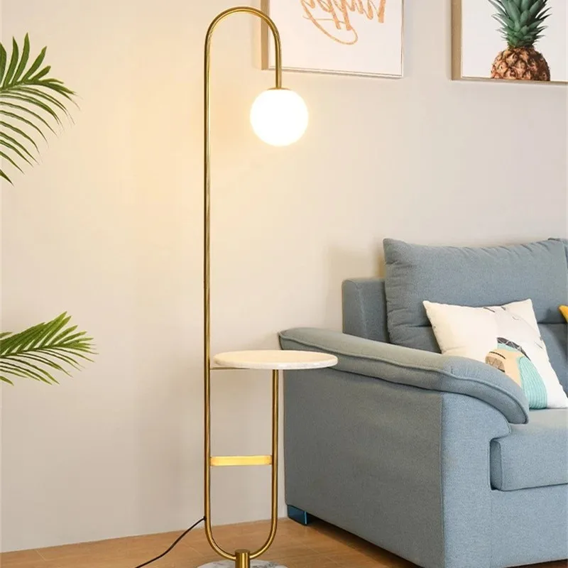 Imagem -04 - Nordic Vertical Floor Lamp com Prateleira Redonda Led Table Lamp Minimalista Coffee Table Lamp Mesa de Cabeceira Sala Sofá Art Deco