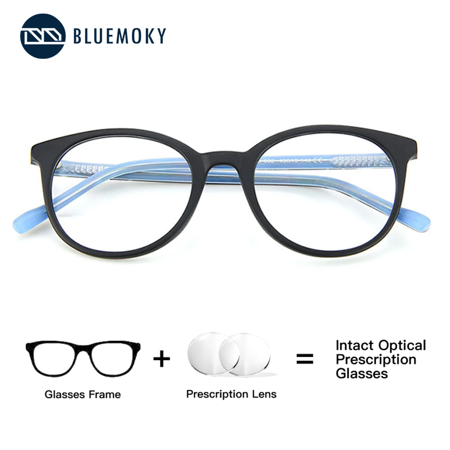 

BLUEMOKY Handmade Acetate Oval Prescription Eyeglasses Custom Blue Filter Lenses Photochromic Women Myopia Glasses
