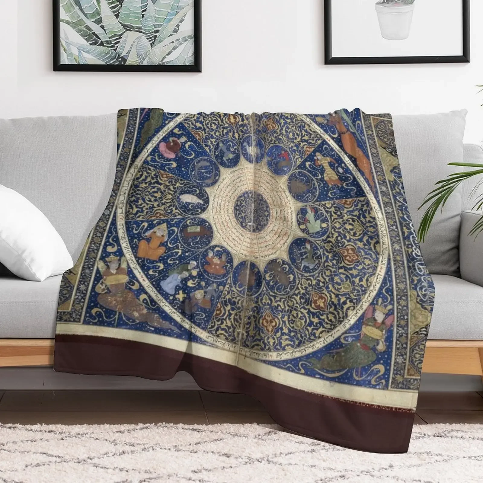 Medieval Illuminated Astrology Horoscope Throw Blanket Weighted Blankets For Sofas Luxury Brand Blankets