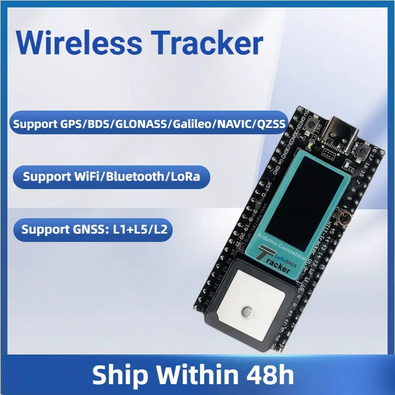 Meshtastic Heltec Wireless Tracker Wi-Fi Bluetooth GPS Tracker ESP32 LoRa for Vehicle Bike Kids Pet Car Fitness Network Asset
