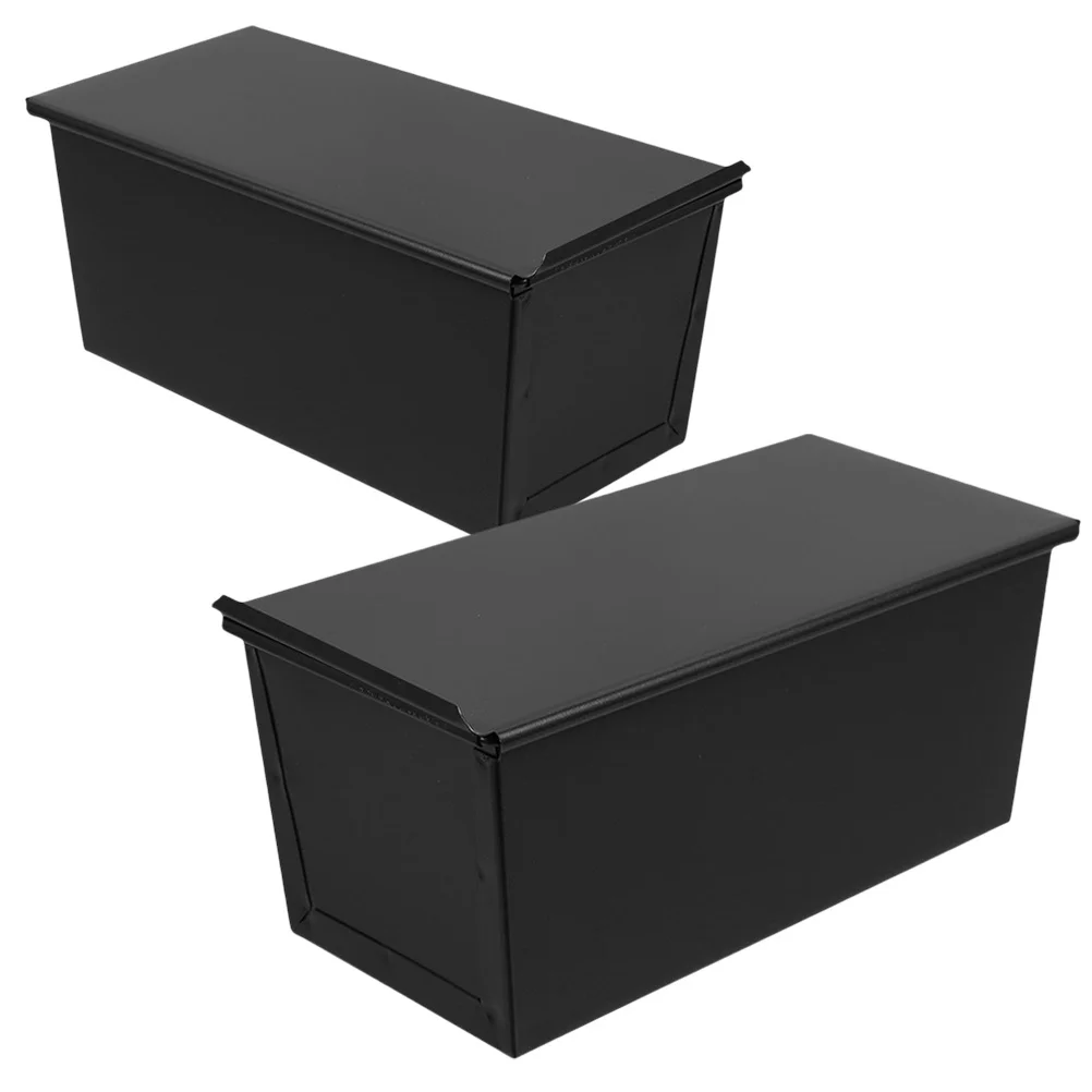 

2pcs Loaf With Lid Nonstick Carbon Steel Bread Mold Heat-Resistant Baking Pan Kitchen Toast Mold Reusable Metal Loaf Pan