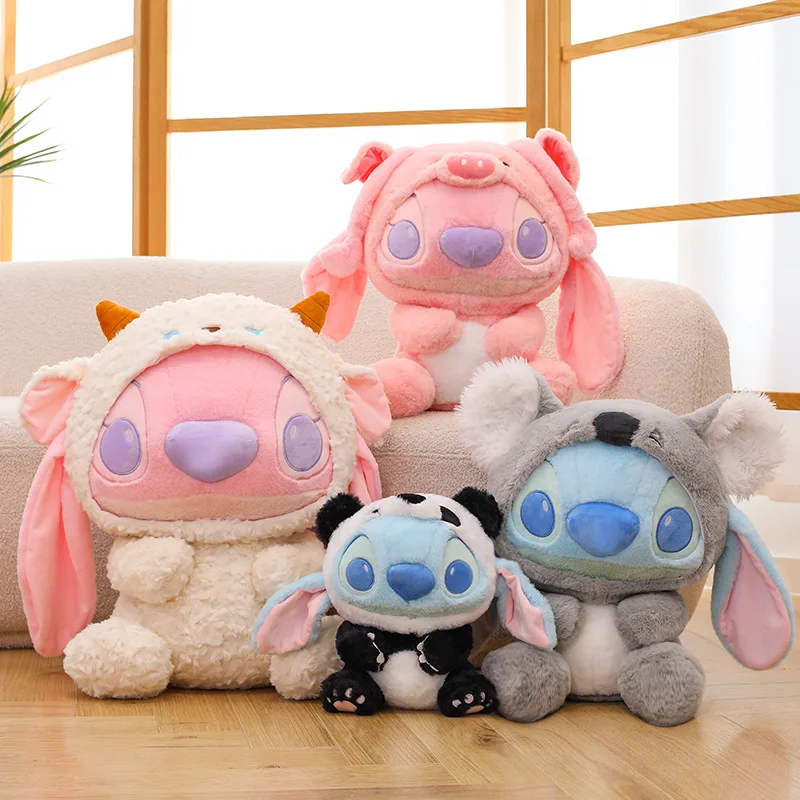 Disney Lilo & Stitch Plush Toys Kawaii Anime Plushie Dolls Stitch Angel 30-60cm Soft Stuffed Pillow Christmas Gifts for Children