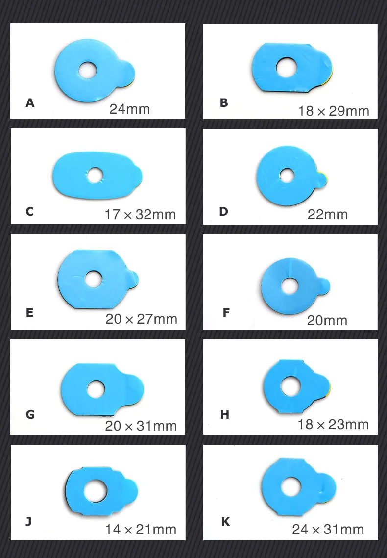 Q022  1000pcs Optical Lens Edging Accessories Double-sided Sticker 10 Sizes Adhesive Blocking Pads