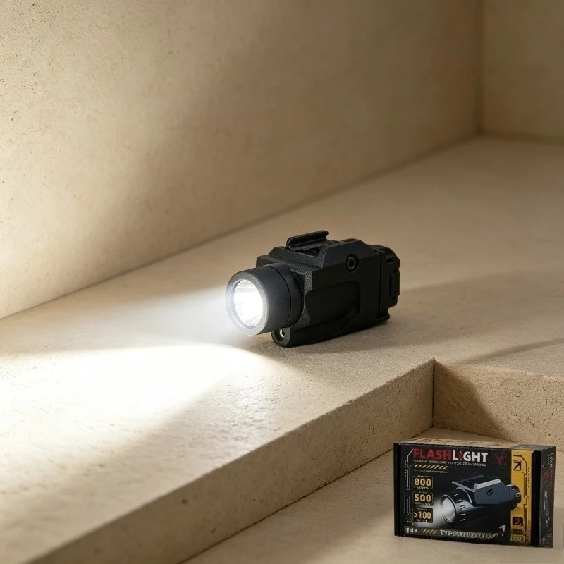 Well‑Matched Sturdy‑Shell Metal Strobe Flashlight, Adjustable Bright Level Fits Universal 20MM Rail