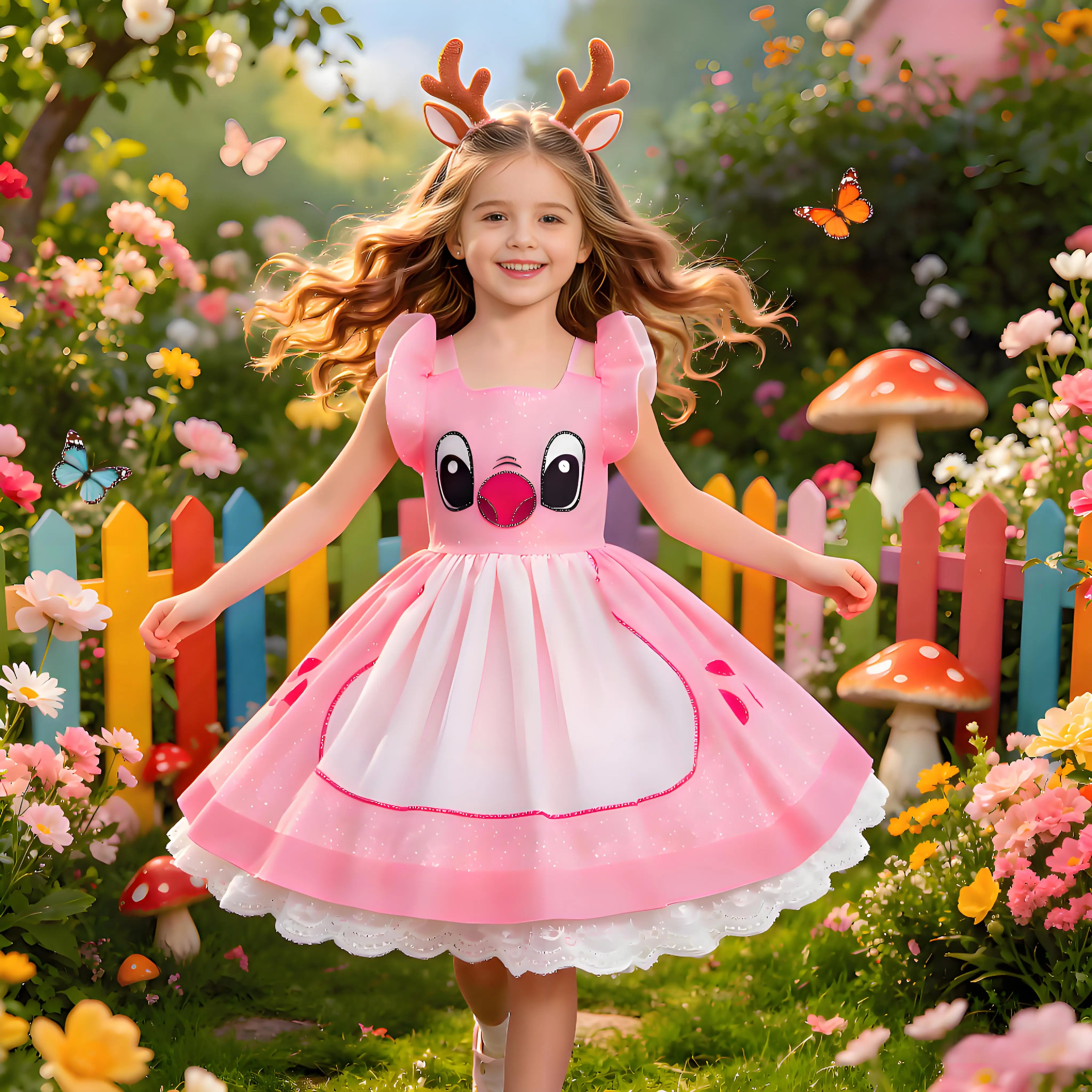 Vestido de Dibujos Animados Estilo Disney Lilo & Stitch 2026 para Niñas, Disfraz para Halloween, Carnaval, Actuaciones Escénicas y Disfraces Infantiles 2-10T