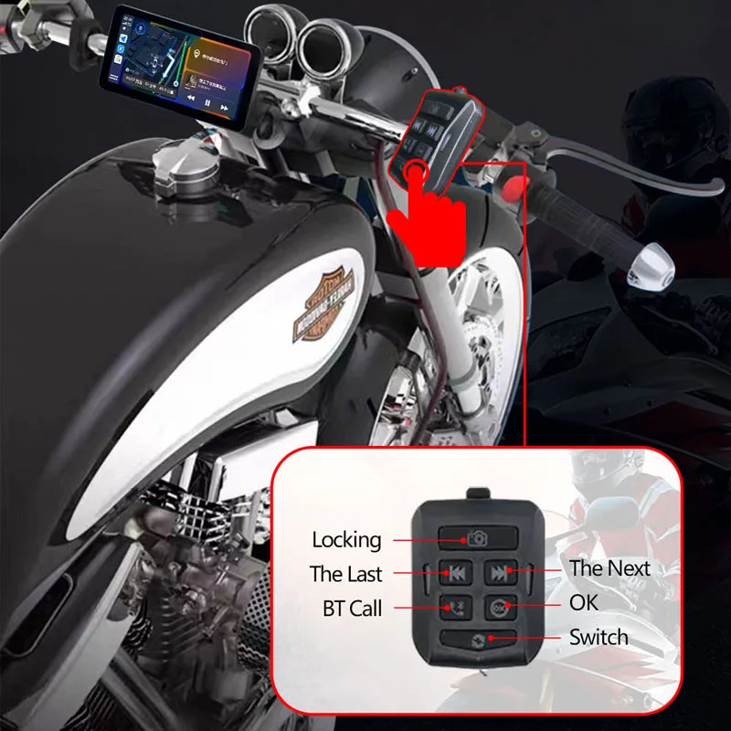 Motorcycle Gps Navigation Wireless Carplay Android Auto Mirroring Motorbike Portable Android Screen