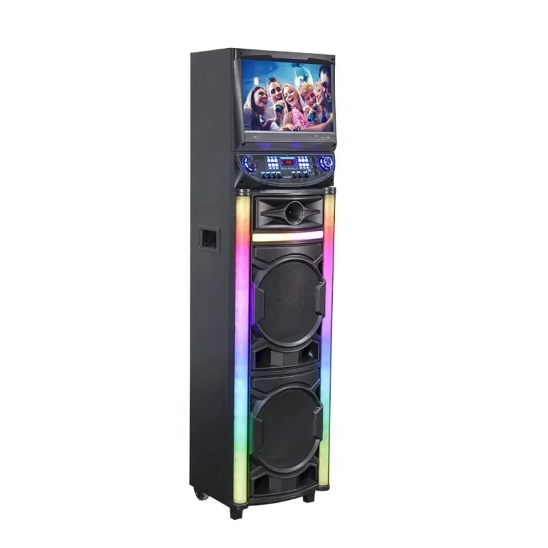 for Karaoke DJ Speaker with High Power 15.4 Inch Touch Screen RGB LED Lighting for Computer