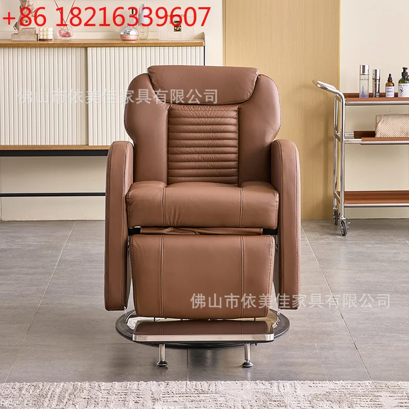 YAO luxury special electric lift semi-reclining large chassis hair cutting chair can be reclined
