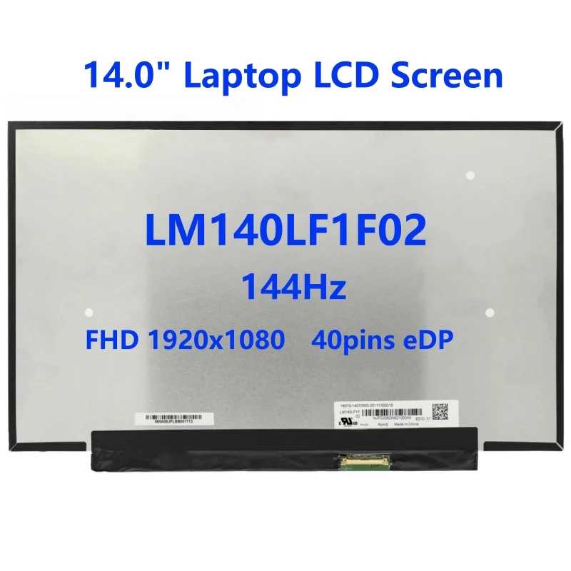 

14-дюймовый IPS-экран 144 Гц LM140LF1F02 LQ140M1JW49 120 Гц LM140LF1F01 для ASUS ROG Zephyrus G14 GA401Q PX401Q, 40-контактный eDP
