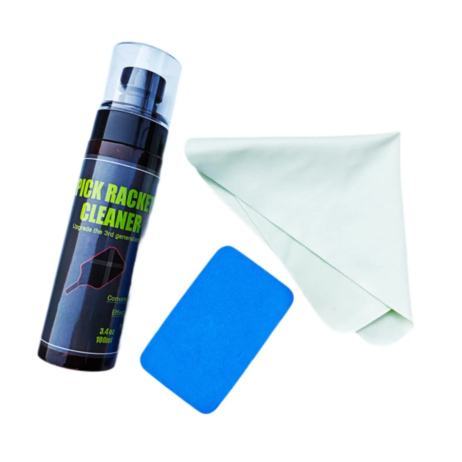 Pickleball Paddle Cleaner with Sponge 100 ml Cleaning Agent Portable Removes Oils Dirt Stubborn Grime Pickleball Racket Cleaner