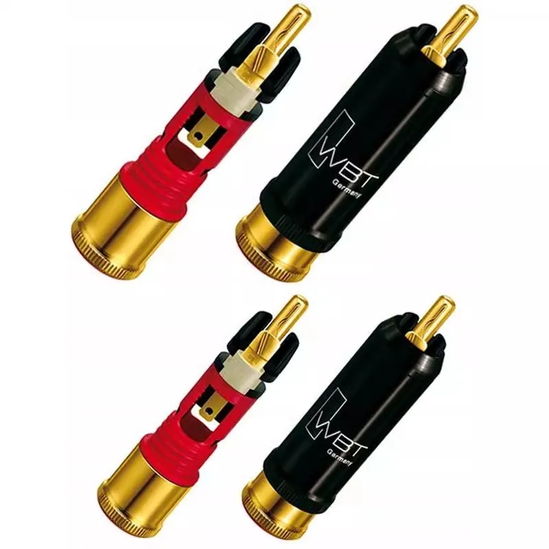 WBT 0110 Cu Ag RCA Male Plug Pure Copper & Pure Silver HIFI Audio Connector For Audio Interconnect Cable Amplifier