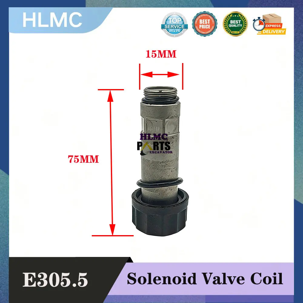 

Excavator Spare Parts Solenoid Valve Spool Coil for E305.5 E306 E307 E308C/D Pilot Safety Lock