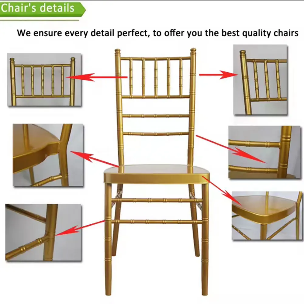 wedding chair steel wholesale stainless steel tiffany stackable event furniture chiavari chair with cushions