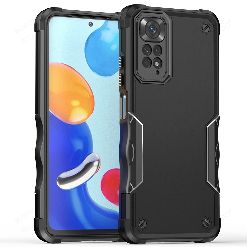 PC Hard Shockproof Armor Case For xiaomi redmi note 11 case redmi 10c 11t poco x4 m4 pro x3 Soft Tpu Camera Protect Cover Coques