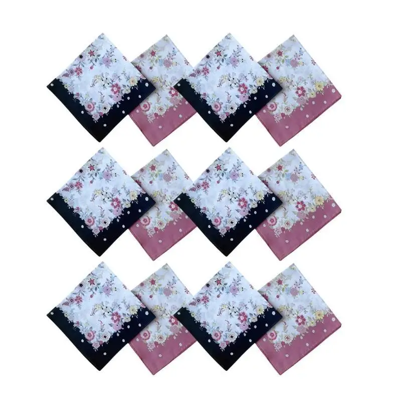 39BD Vintage Flower Handkerchief Bộ cho tất cả các tuổi Bandanas Bandanas Facecloth War