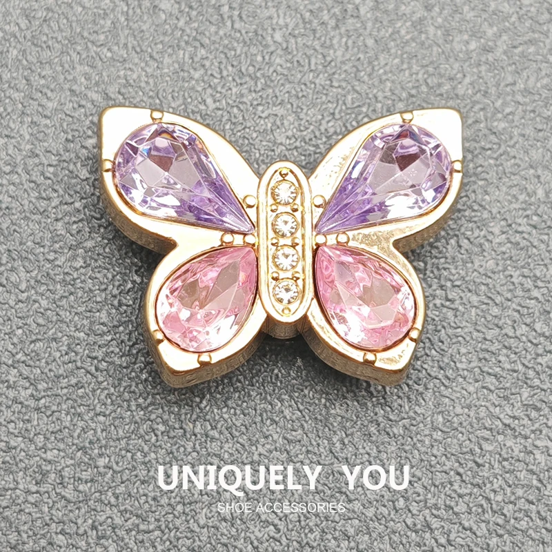 shoe charms Shoe Decoration DIY Metal Pony Rainbow Diamond Butterfly Heart Texture Advanced Fashion Decorations for Cross Shoes image 3