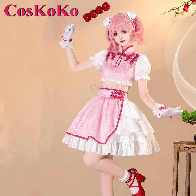 Puella Magi Madoka Magica fantasia, Cosplay roupas, estilo chinês, Cheongsam elegante, Kaname Madoka, Akemi Homura