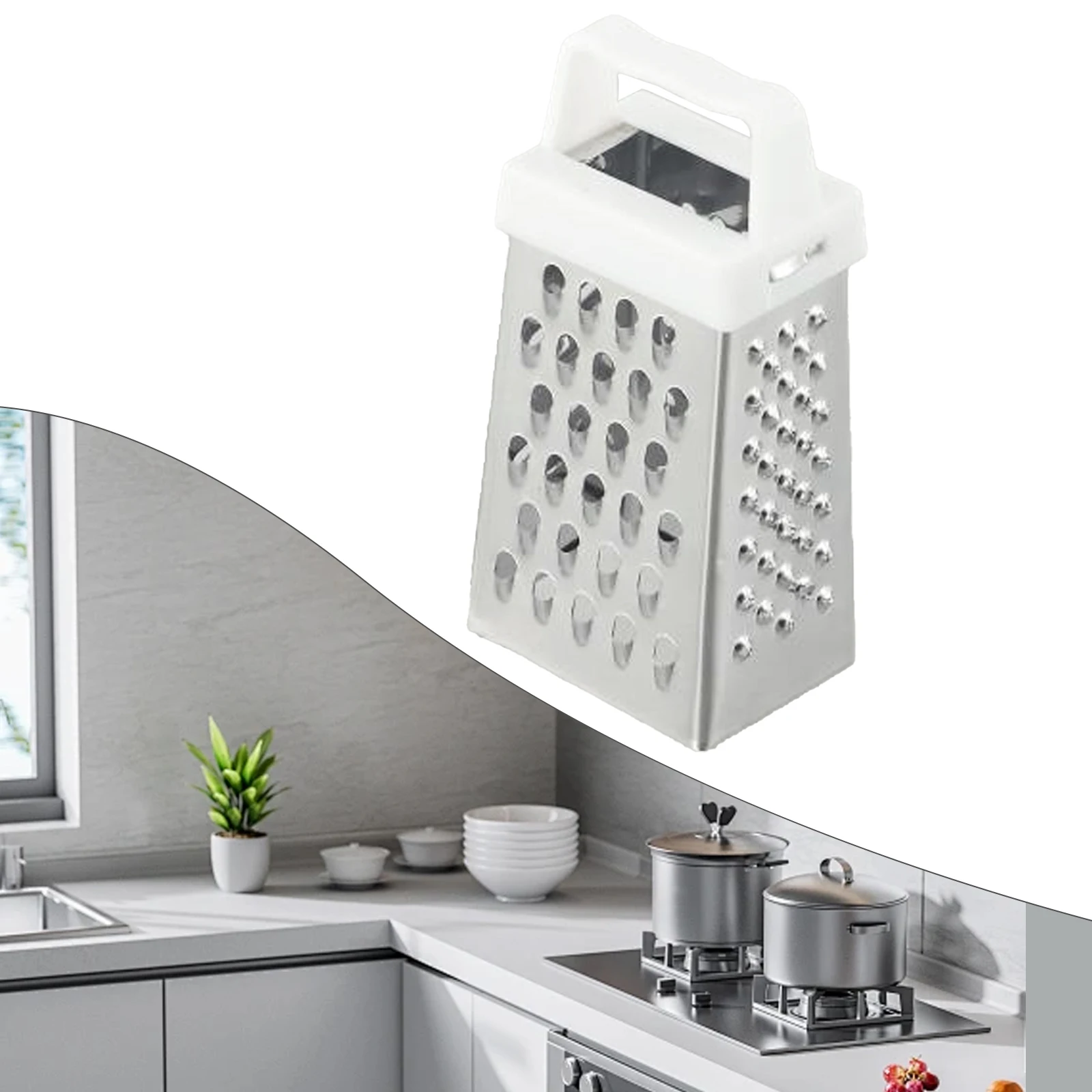 Multifunctional Mini Four-Sided Grater Slicer Stainless Steel Slicer With Non-slip Handle Kitchen Cooking Supplies