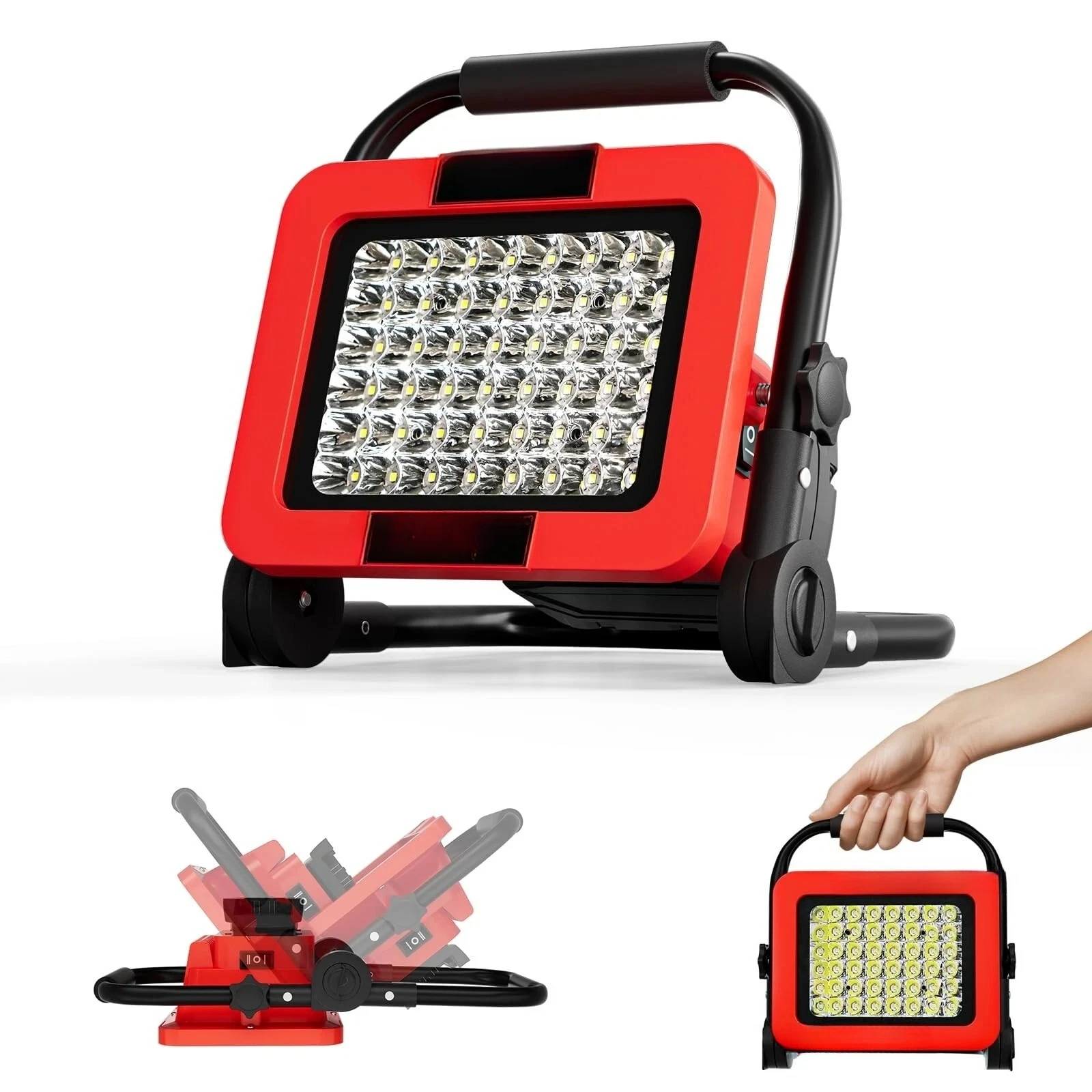 

Work Light for Dewalt for Milwaukee 18V Battery Cordless Flood Lights for CampiL Folding Strip lamp Torch Flood Light Spotlight