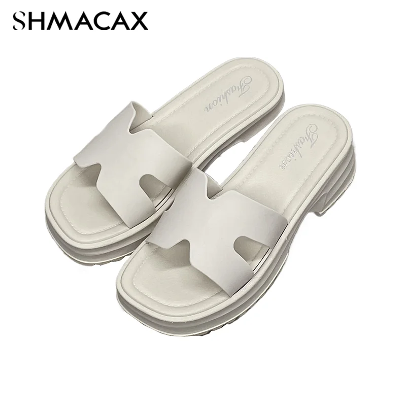 Fashionable One-Line Non-Slip Thick Sole Waterproof Casual Slippers Sandals For Women