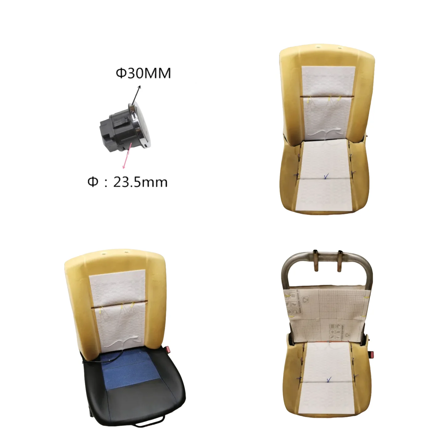 2 Seats 4 Pads Universal Carbon Fiber Heated Seat Heater 12V Pads Round high  low gear Switch Winter Warmer Seat Covers