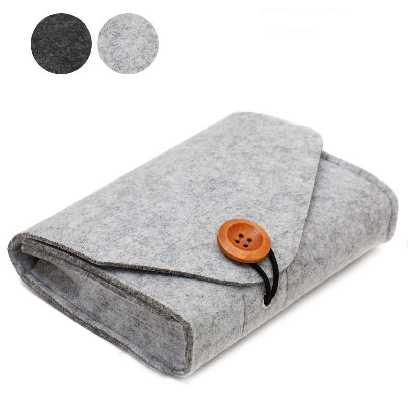 Travel Storage Bag For Apple watch strap bracelet band etc Portable Felt Cable Organizer Case for Power Adapter & USB Cables